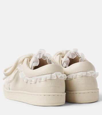 Lisel tulle-trimmed leather sneakers | Donsje