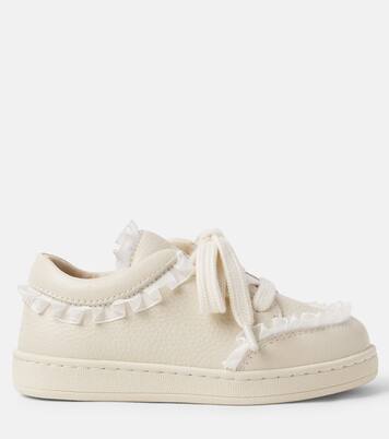 Lisel tulle-trimmed leather sneakers | Donsje
