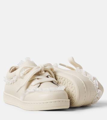 Lisel tulle-trimmed leather sneakers | Donsje