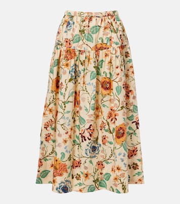 Theodora floral cotton midi skirt | Ulla Johnson