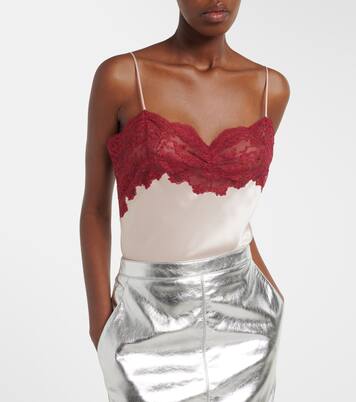 Lace-trimmed silk satin camisole | Saint Laurent