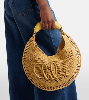 Summer Banana raffia shoulder bag | Chloé