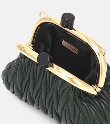 Miu Belle Mini matelassé leather clutch | Miu Miu