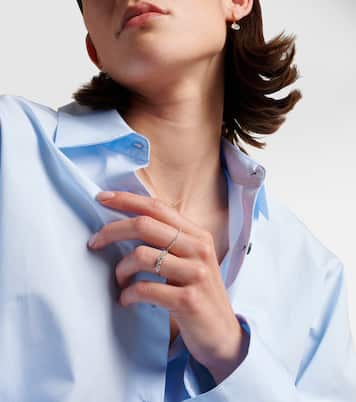 Anello Thread Band in oro bianco 18kt con diamanti | Ileana Makri