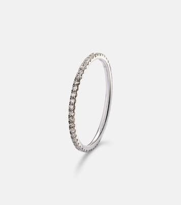 Anello Thread Band in oro bianco 18kt con diamanti | Ileana Makri