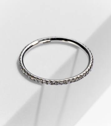 Anello Thread Band in oro bianco 18kt con diamanti | Ileana Makri