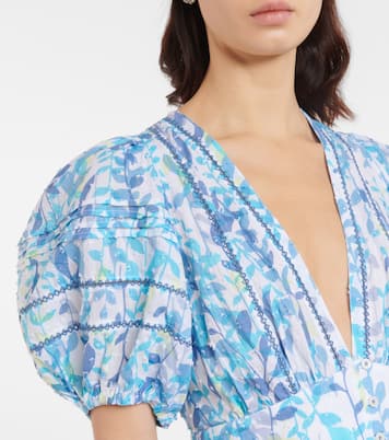 Robe midi Reine imprimée en coton | Poupette St Barth