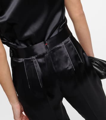 High-Rise-Hose aus Satin | Victoria Beckham