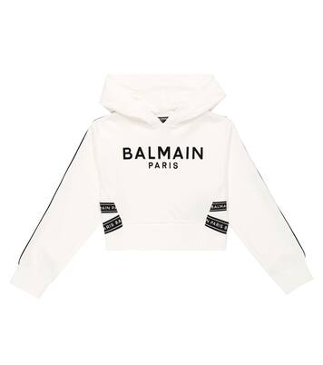 Sweat-shirt à capuche en coton à logo | Balmain Kids