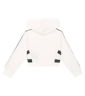 Sweat-shirt à capuche en coton à logo | Balmain Kids