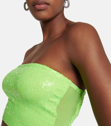 Cropped-Top mit Pailletten | Norma Kamali