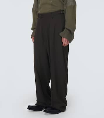 Skater tailored wool-blend wide-leg pants | Balenciaga