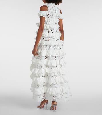 Embroidered ruffled maxi dress  | Susan Fang
