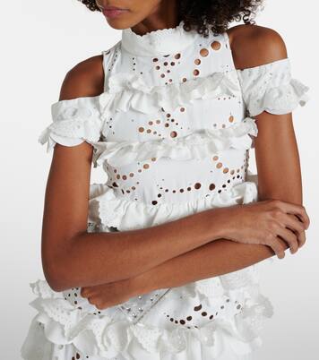 Embroidered ruffled maxi dress  | Susan Fang