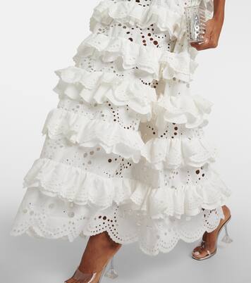 Embroidered ruffled maxi dress  | Susan Fang