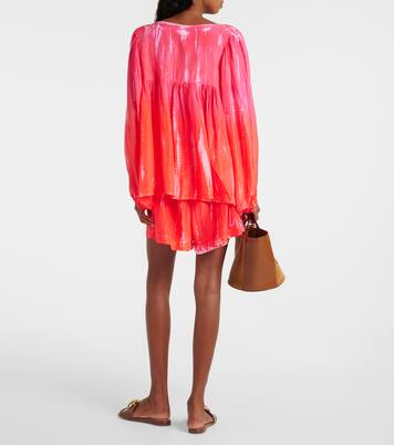 Printed tasseled silk top | Anna Kosturova