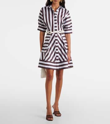 Abito corto Pippa in cotone a righe | Rebecca Vallance