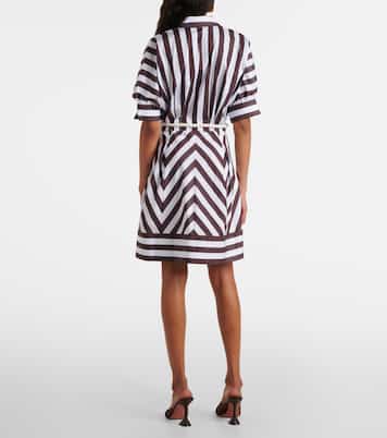 Abito corto Pippa in cotone a righe | Rebecca Vallance