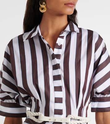 Abito corto Pippa in cotone a righe | Rebecca Vallance