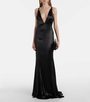 Abito lungo Asli in raso | Safiyaa