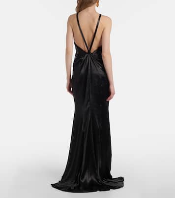 Abito lungo Asli in raso | Safiyaa