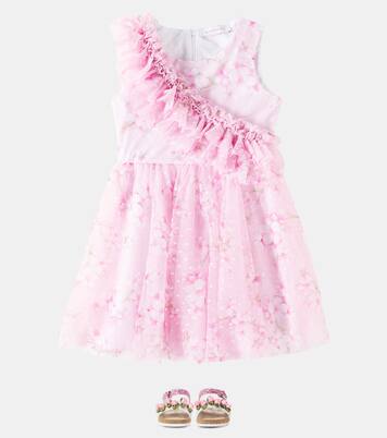 Floral tulle dress | Monnalisa