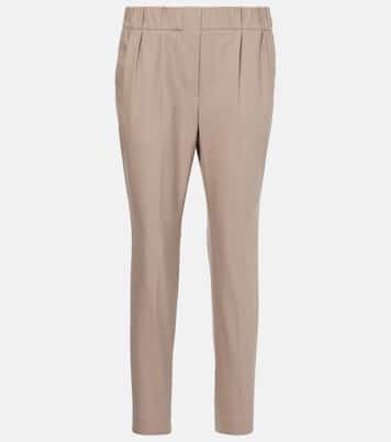 Cotton-blend slim pants | Brunello Cucinelli