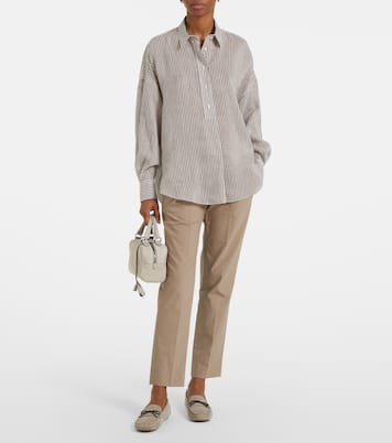 Cotton-blend slim pants | Brunello Cucinelli