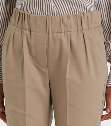 Cotton-blend slim pants | Brunello Cucinelli