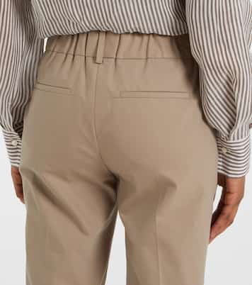 Cotton-blend slim pants | Brunello Cucinelli