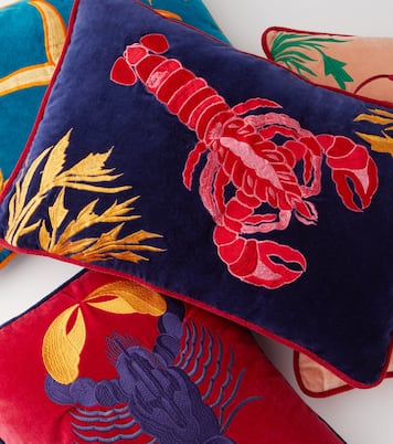 Lobster embroidered cushion | Les-Ottomans