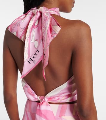 Marmo halterneck silk top | Pucci