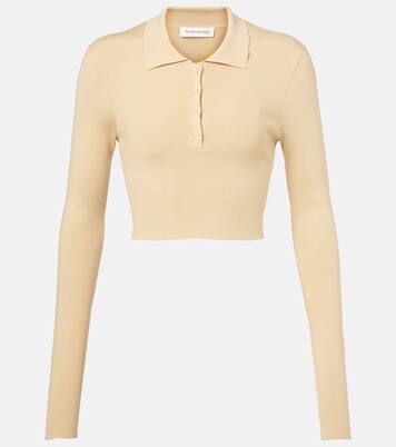 Giselle cropped polo sweater | The Frankie Shop