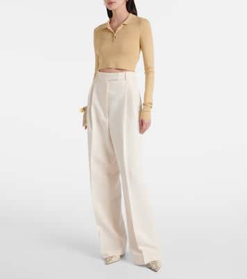 Giselle cropped polo sweater | The Frankie Shop