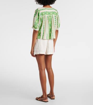 Marissa cotton jacquard blouse | Velvet