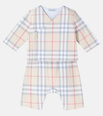 Baby Burberry Check cotton sweater and pants set | Burberry Kids
