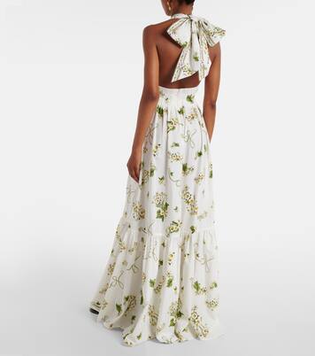 Robe longue Botanical Utopia en coton | Camilla