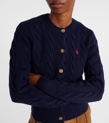 Pony cable-knit wool and cashmere cardigan | Polo Ralph Lauren