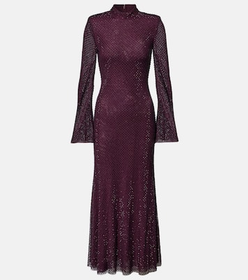 Rhinestone mesh maxi dress | Self-Portrait