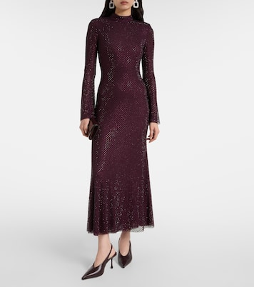 Rhinestone mesh maxi dress | Self-Portrait