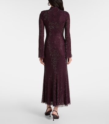 Rhinestone mesh maxi dress | Self-Portrait