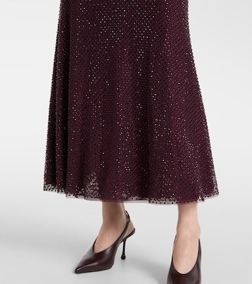 Rhinestone mesh maxi dress | Self-Portrait