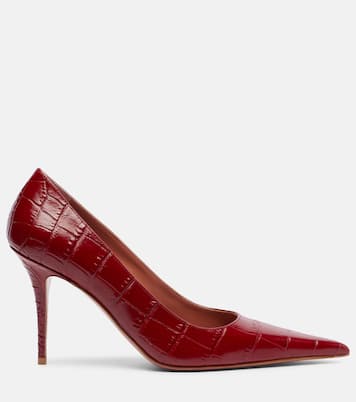 Barbara 90 croc-effect leather pumps | Amina Muaddi