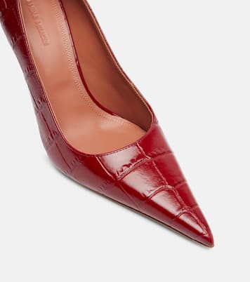 Barbara 90 croc-effect leather pumps | Amina Muaddi