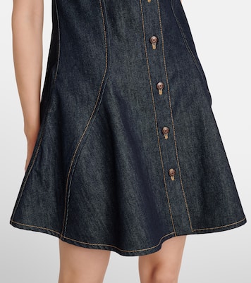 Puff-sleeve denim minidress | McQueen