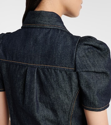 Puff-sleeve denim minidress | McQueen