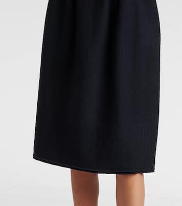 Chevron pleated virgin wool midi skirt | Prada