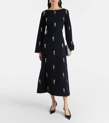 Verziertes Midikleid Coretta aus Crêpe | Simkhai