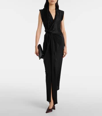 Vestido midi asimétrico drapeado | Victoria Beckham