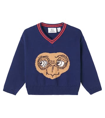 x E.T. intarsia cotton sweater | Mini Rodini